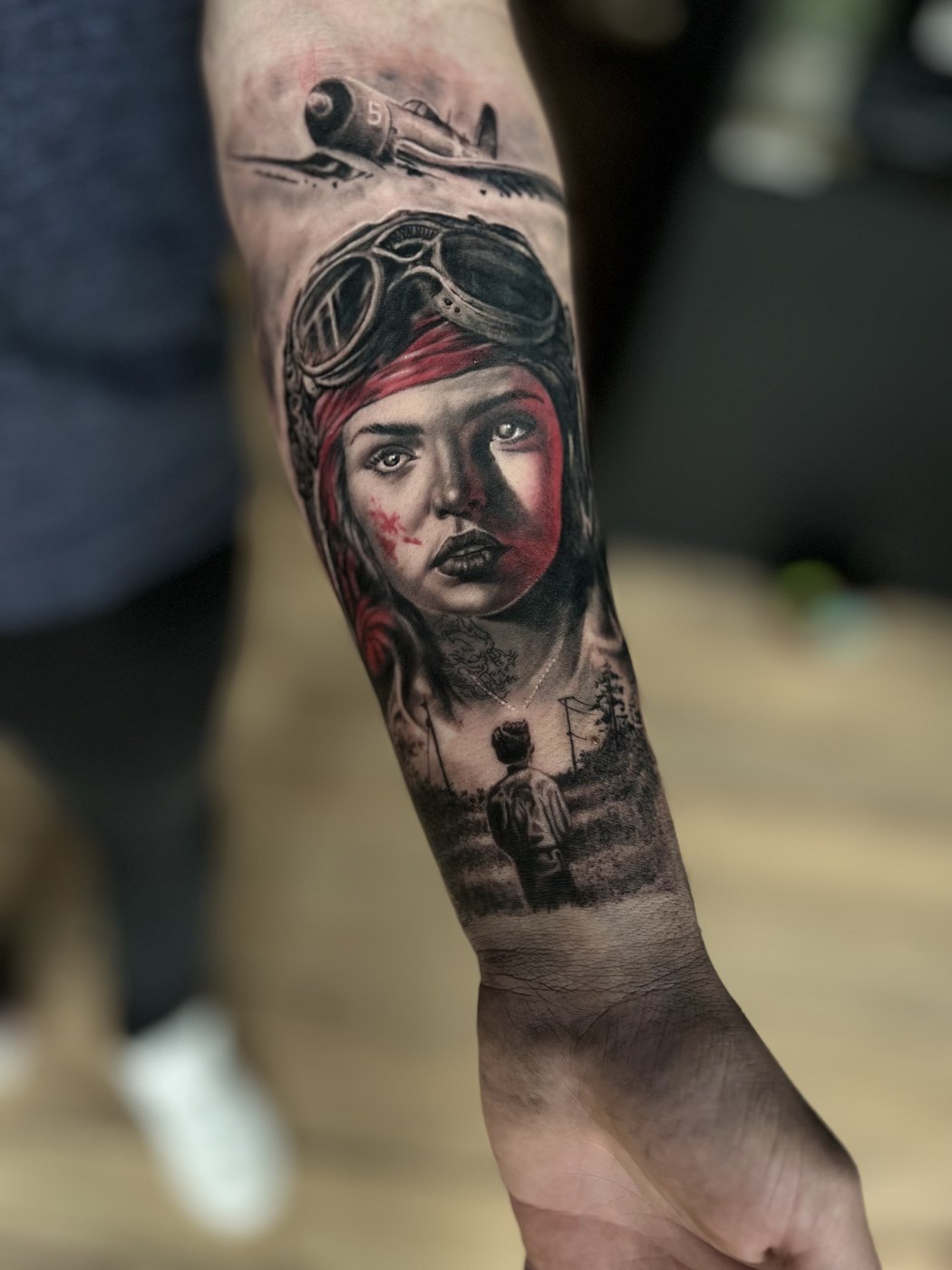 Tatouage portrait couleur contemporain